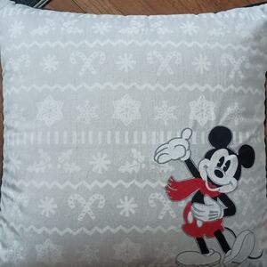 Disney Mickey Mouse Festive Pillow - Gray and Red